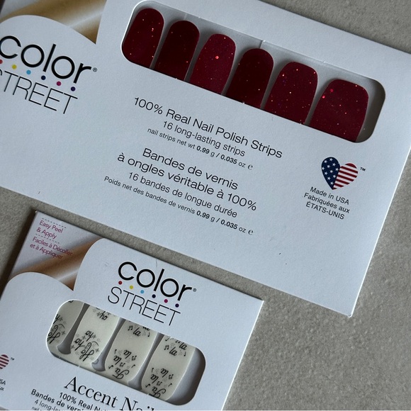 Color Street Nail Polish Strips Real Nail Art Set Accent Strips Holiday Design - Picture 2 of 3